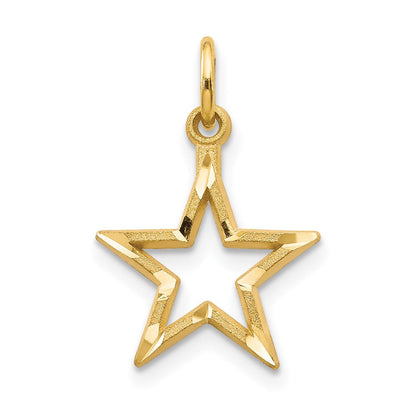 14K Gelbgold Diamantiert Stern Charm