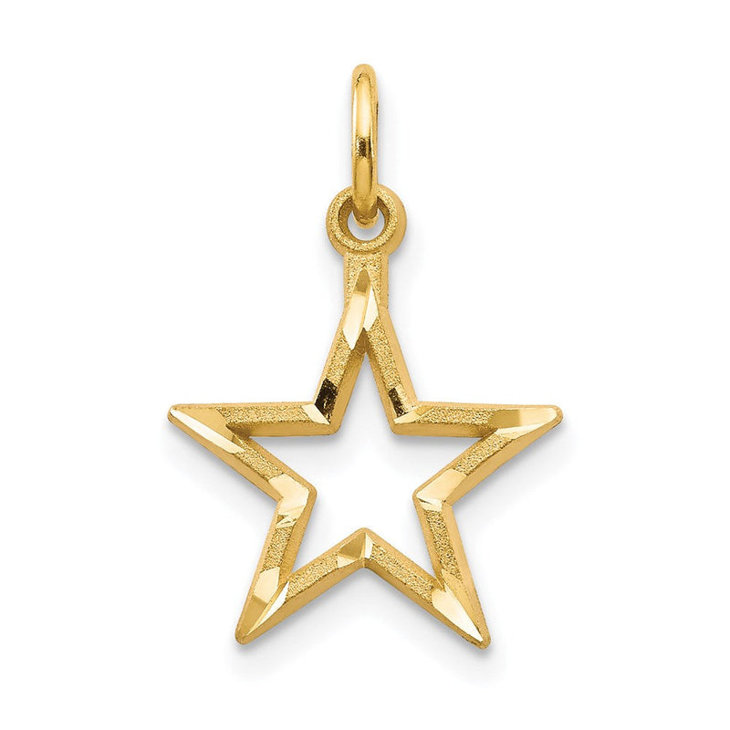 14K Gelbgold Diamantiert Stern Charm