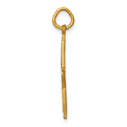 14K Gelbgold Diamantiert Stern Charm