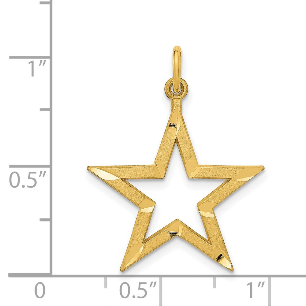 14K Gelbgold Diamantiert Stern Charm