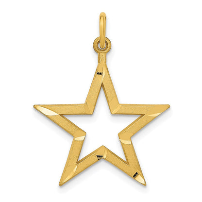 14K Gelbgold Diamantiert Stern Charm