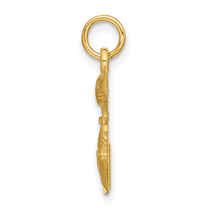 14K Gelbgold Satiniert Tom Katze Charm