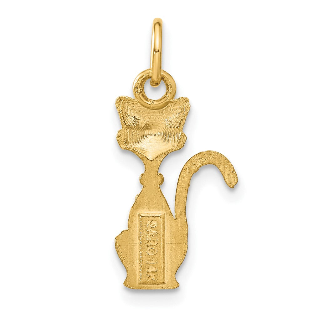 14K Gelbgold Satiniert Tom Katze Charm