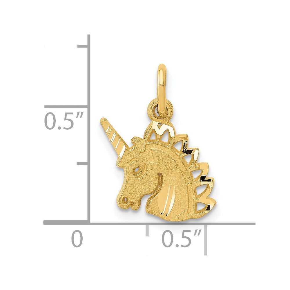 14K Gelbgold Einhorn Charm