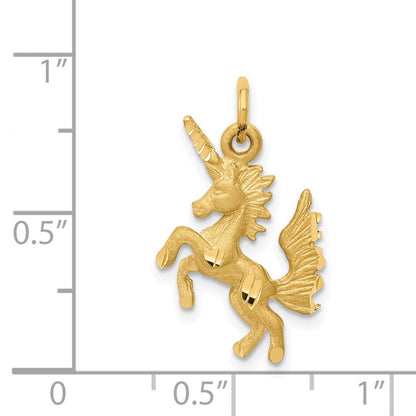 14K Gelbgold Tanzendes Einhorn Charm