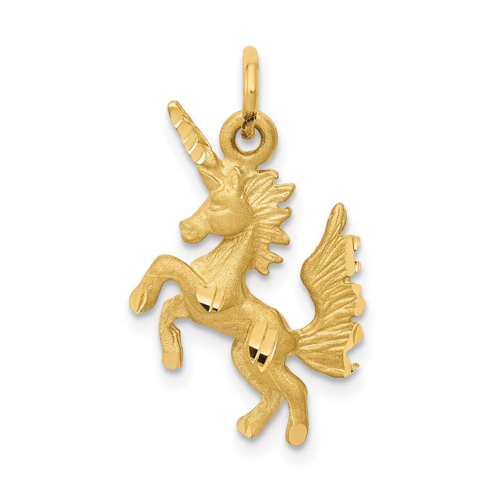 14K Gelbgold Tanzendes Einhorn Charm