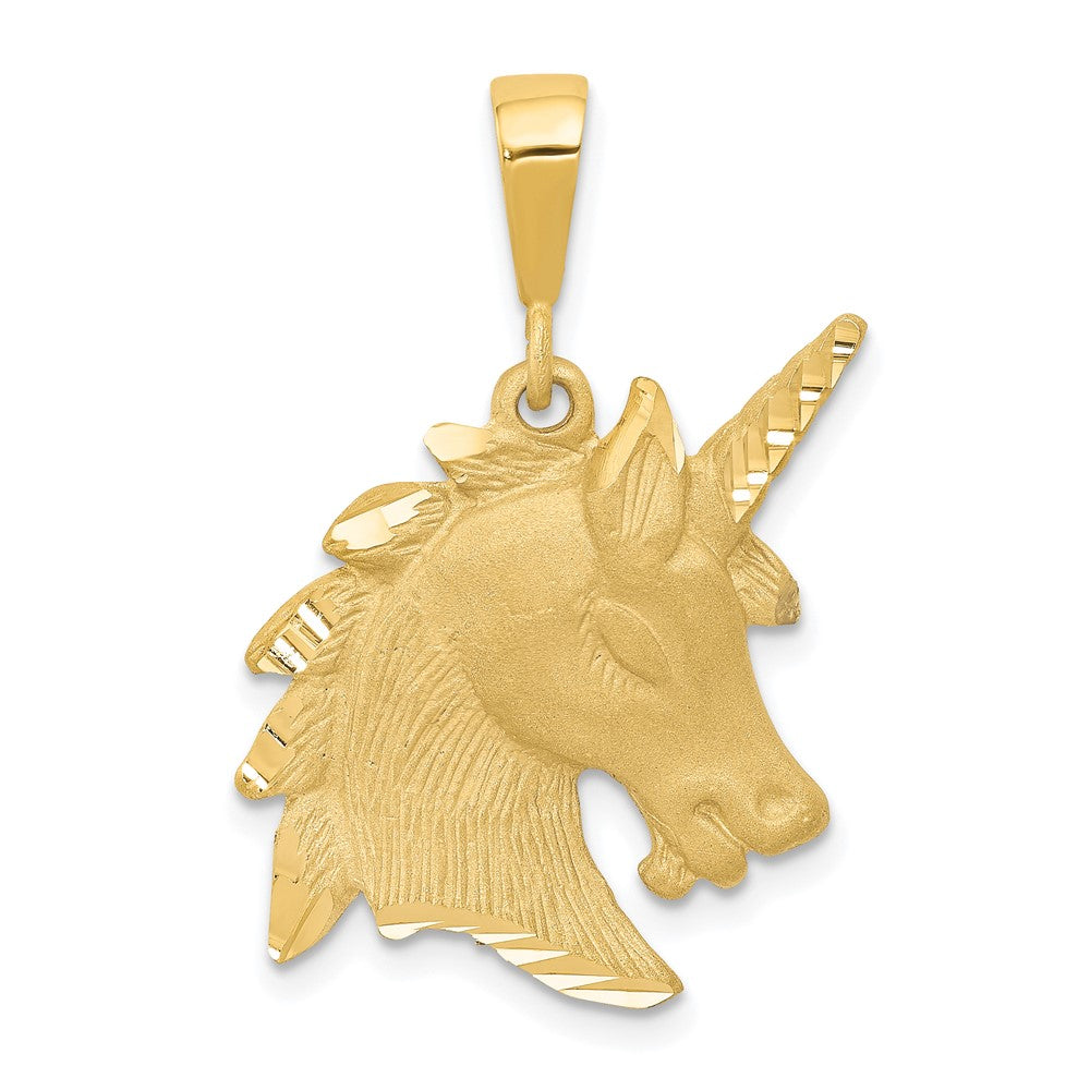 14K Gelbgold Einhornkopf-Charm