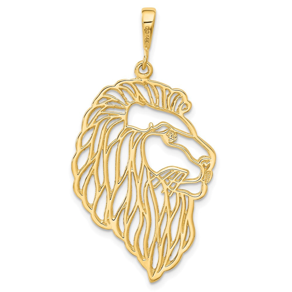 14K Gelbgold Filigran-Anhänger Löwenkopf