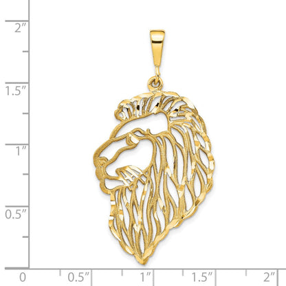 14K Gelbgold Filigran-Anhänger Löwenkopf
