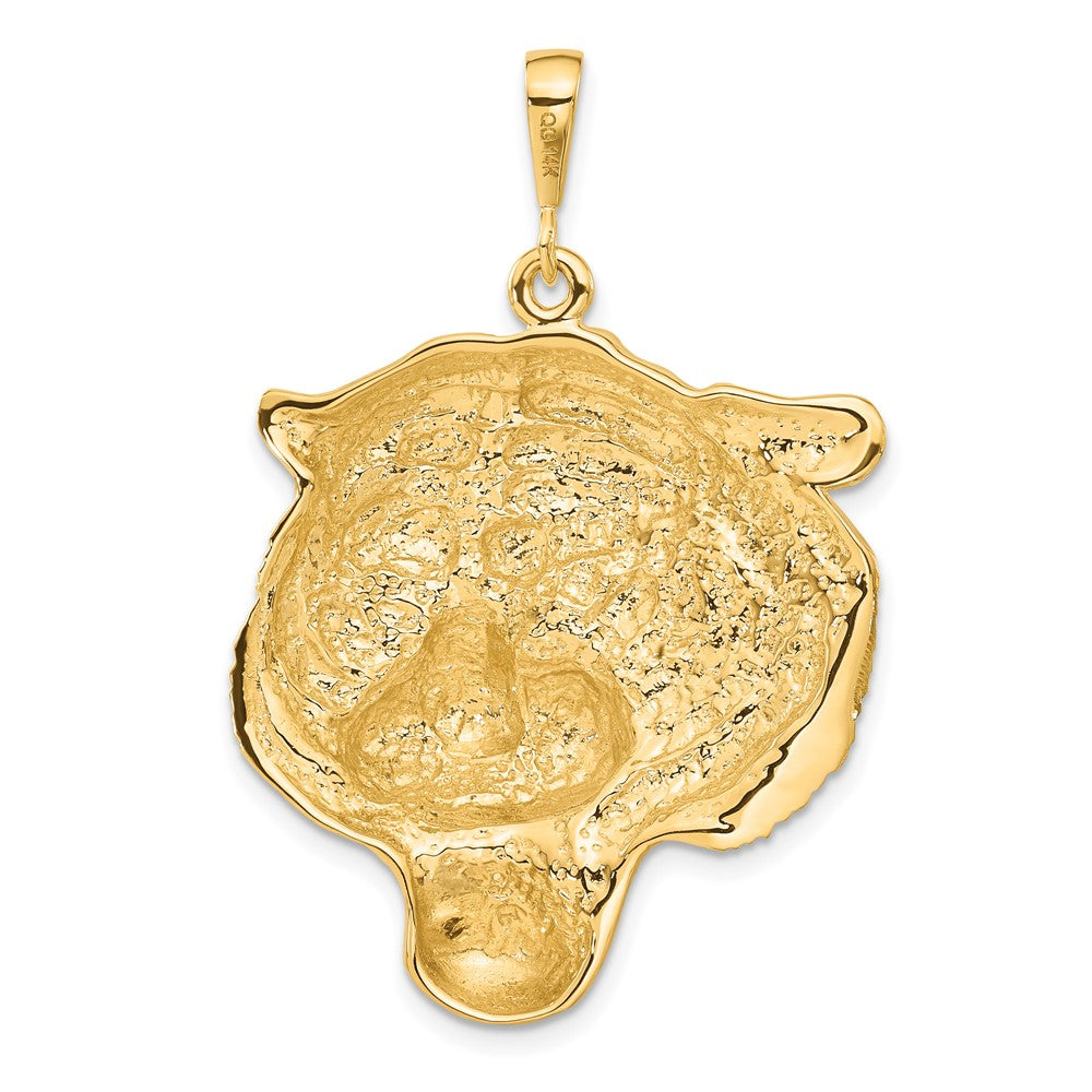 14K Gelbgold Anhänger "Tigerkopf" mit Diamantschliff