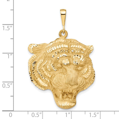 14K Gelbgold Anhänger "Tigerkopf" mit Diamantschliff