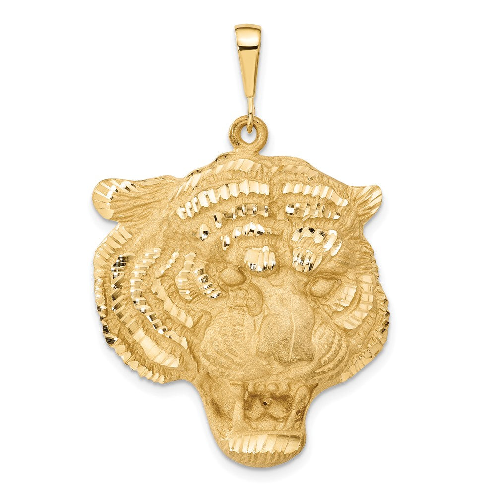 14K Gelbgold Anhänger "Tigerkopf" mit Diamantschliff