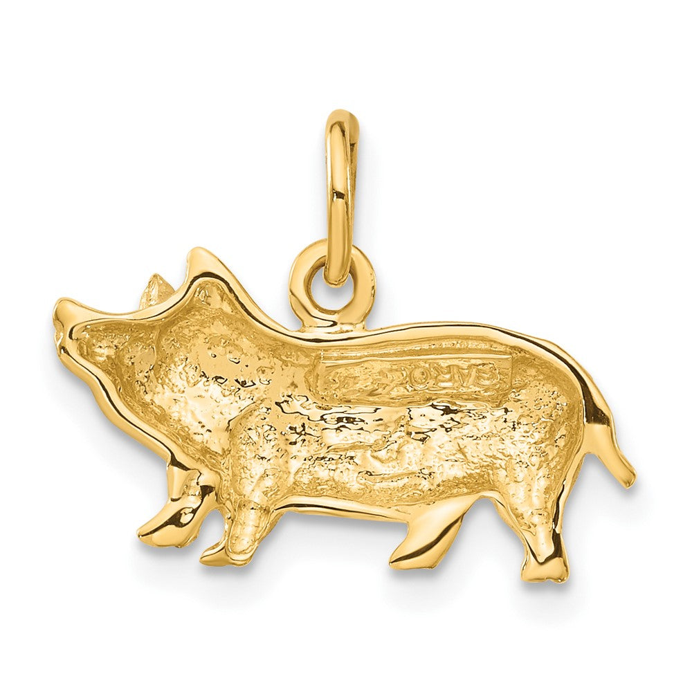 14K Gelbgold Schwein-Charm