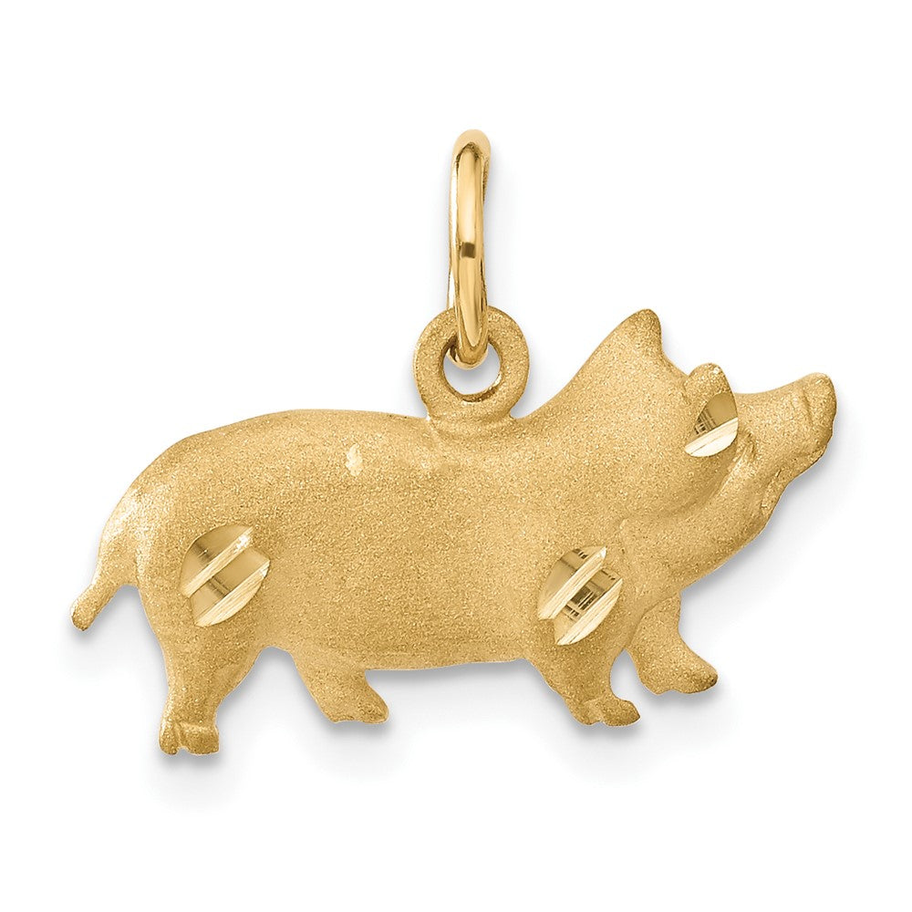 14K Gelbgold Schwein-Charm
