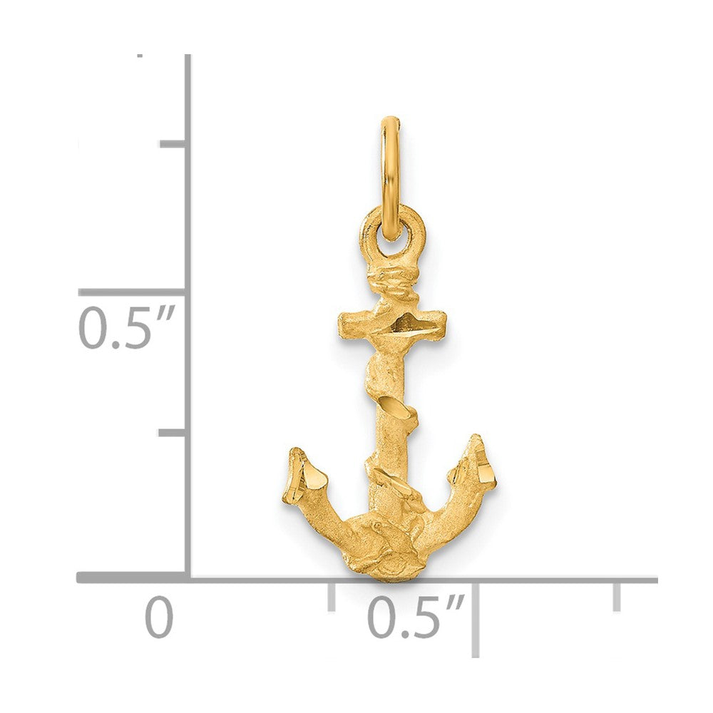14K Gelbgold Anker Charm