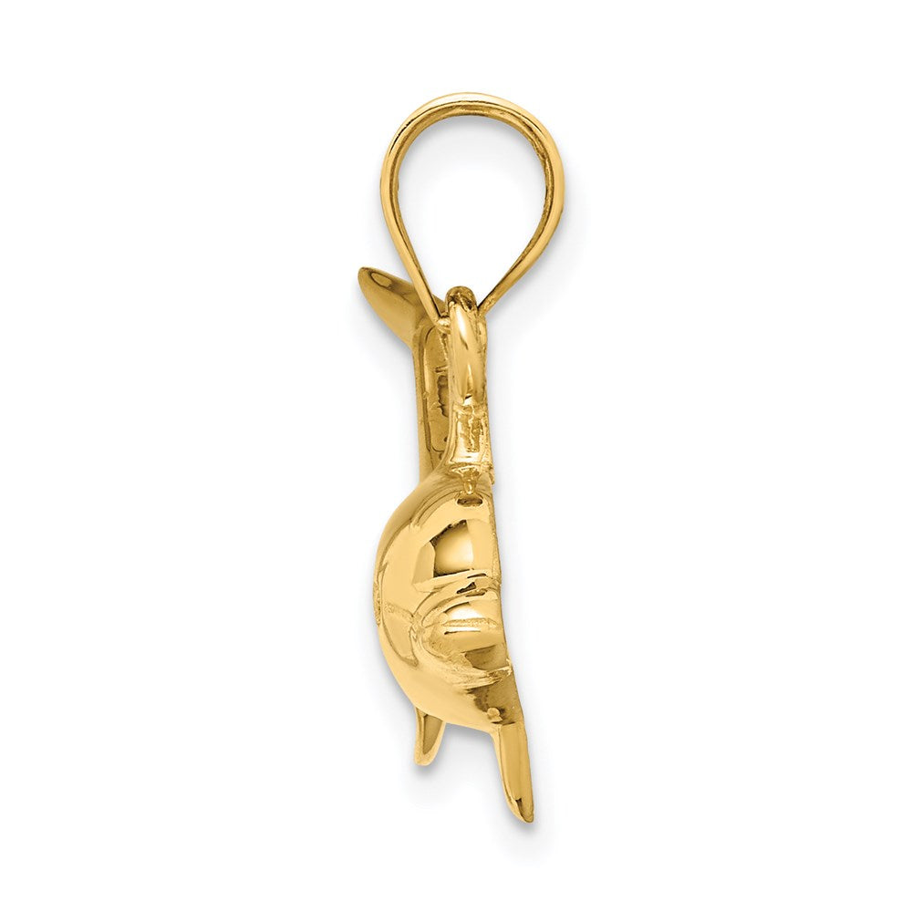 14K Gelbgold Delfin-Anhänger