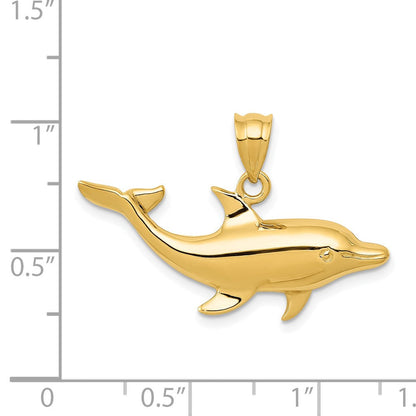 14K Gelbgold Delfin-Anhänger