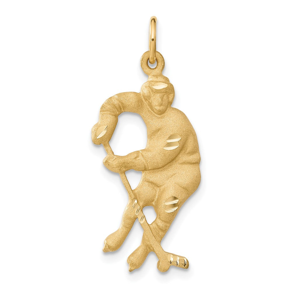 14K Gelbgold Eishockeyspieler-Charm