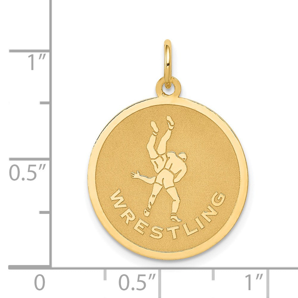 14K Gelbgold Wrestling Plättchen Charm