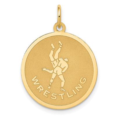 14K Gelbgold Wrestling Plättchen Charm