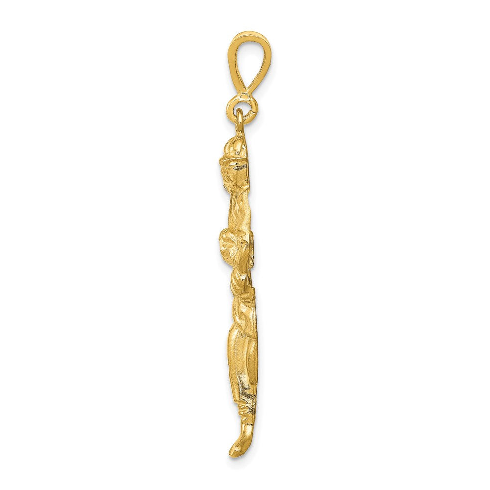 14K Gelbgold Lacrosse-Spieler-Anhänger