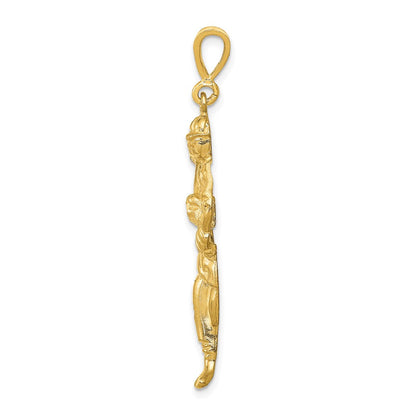 14K Gelbgold Lacrosse-Spieler-Anhänger