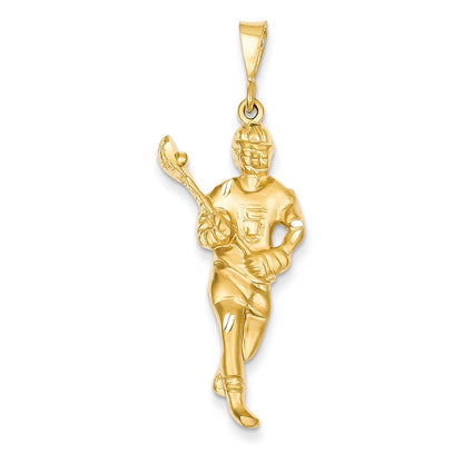 14K Gelbgold Lacrosse-Spieler-Anhänger