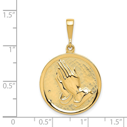 14K Gelbgold Anhänger „Betende Hände" mit Gelassenheitsgebet