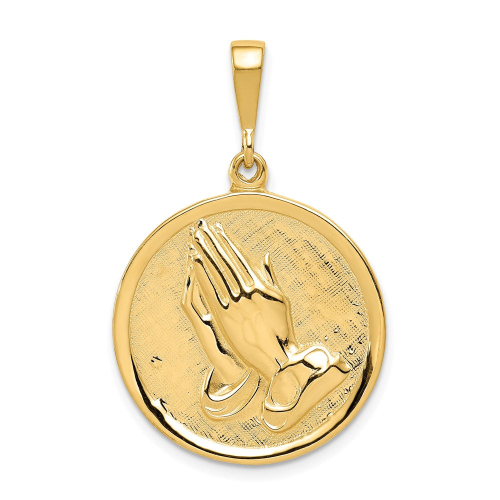 14K Gelbgold Anhänger „Betende Hände" mit Gelassenheitsgebet