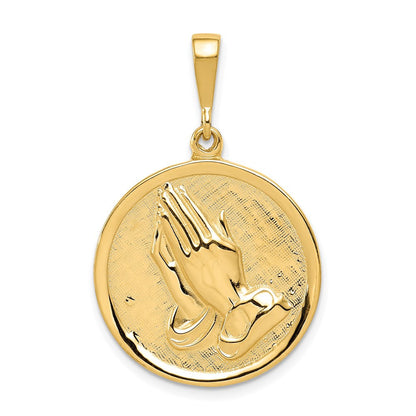 14K Gelbgold Anhänger „Betende Hände" mit Gelassenheitsgebet