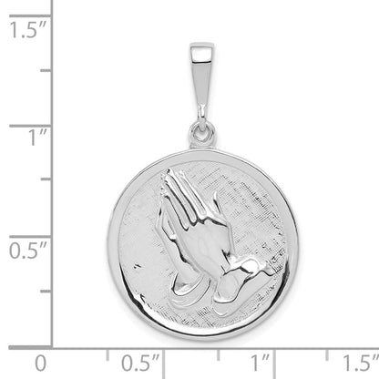 14K Weißgold Anhänger "Betende Hände & Gelassenheitsgebet