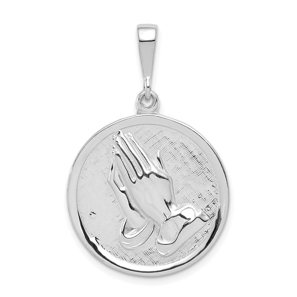 14K Weißgold Anhänger "Betende Hände & Gelassenheitsgebet