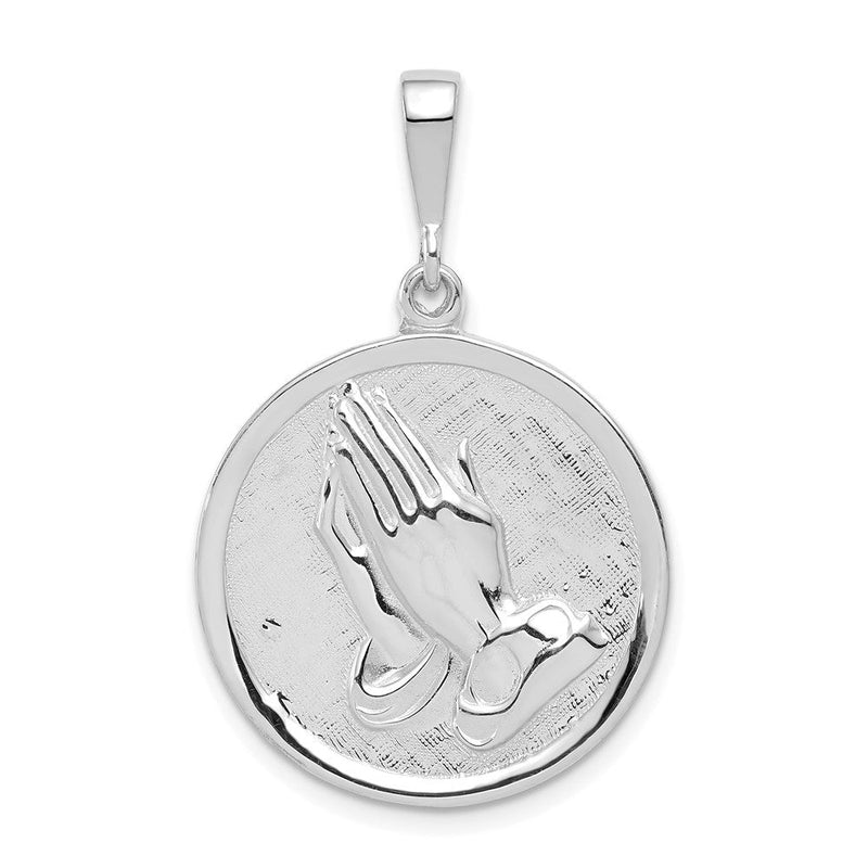 14K Weißgold Anhänger "Betende Hände & Gelassenheitsgebet