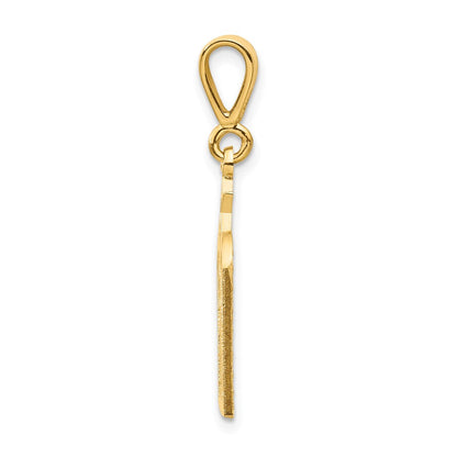 14K Gelbgold Polierter Zehn-Gebote-Tafeln-Charm mit Davidstern