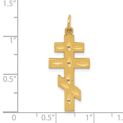 14K Gelbgold Orthodoxes Kreuz Anhänger