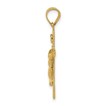 14K Gelbgold Inri Kruzifix Charm