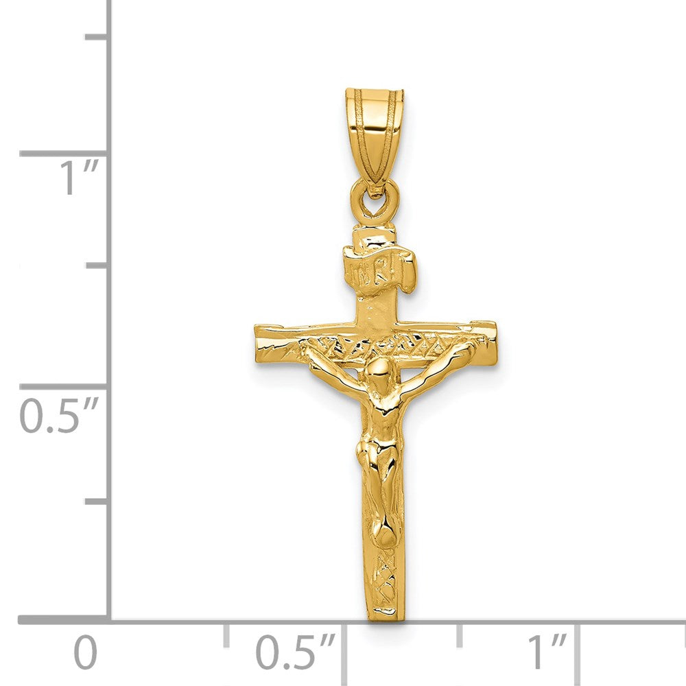 14K Gelbgold Inri Kruzifix Charm