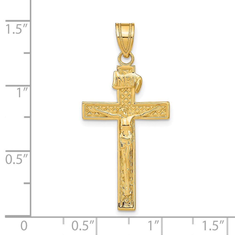 14K Gelbgold INRI Kruzifix-Anhänger