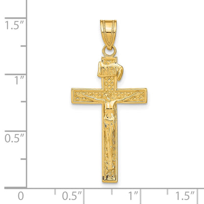 14K Gelbgold INRI Kruzifix-Anhänger