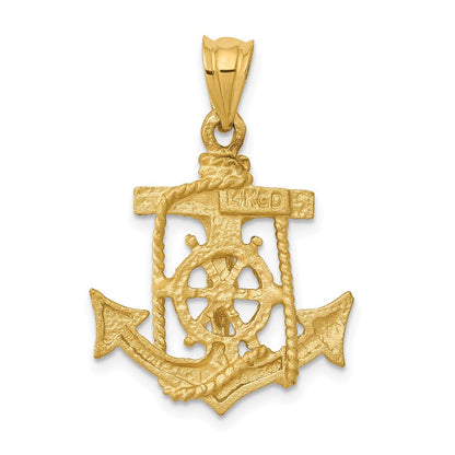 14K Gelbgold Mariner-Kreuz-Anhänger
