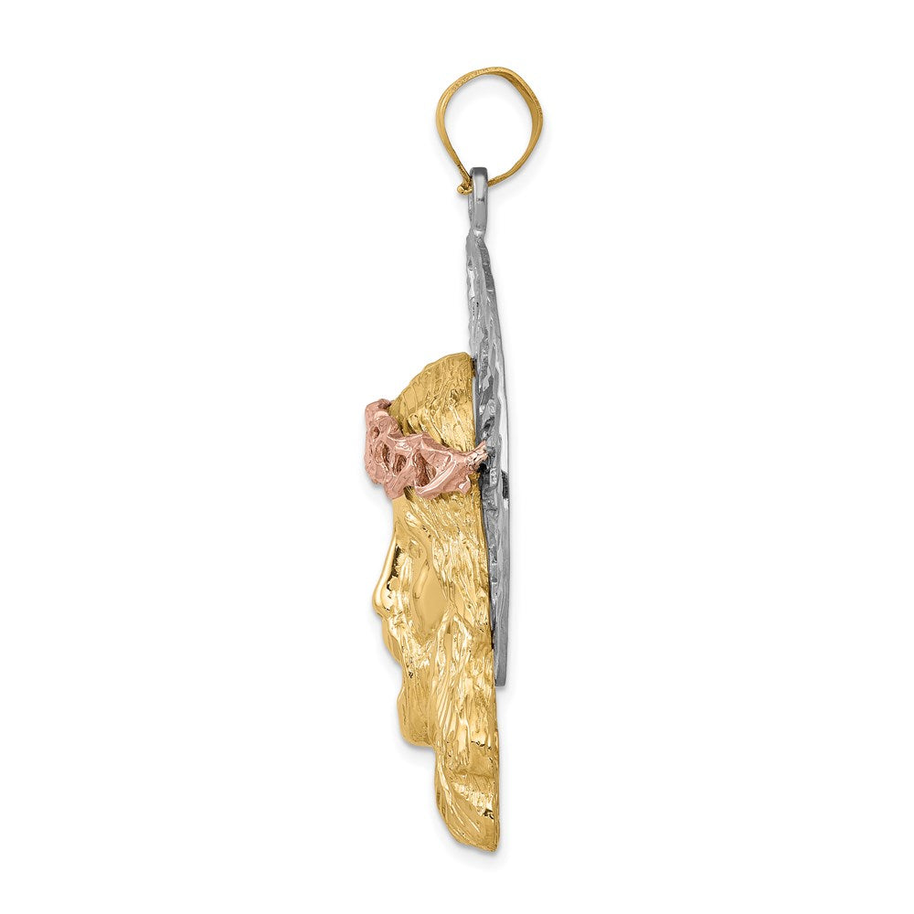 14K Tricolor-Gold Jesus-Anhänger