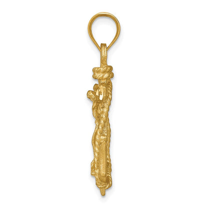 14K Gelbgold Mariner-Kreuz-Anhänger