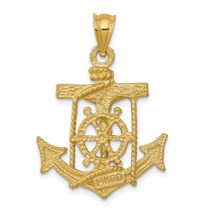 14K Gelbgold Mariner-Kreuz-Anhänger