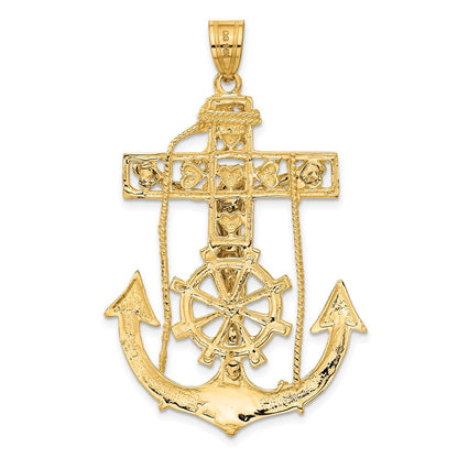 14k Bicolor-Gold Marine-Kruzifix-Anhänger