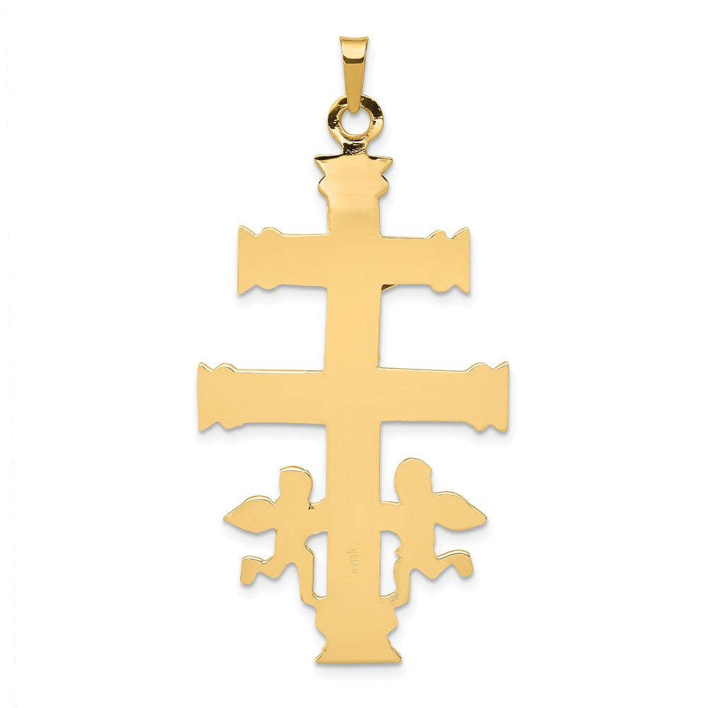14K Bicolor-Gold Cara-Vaca-Kruzifix-Anhänger