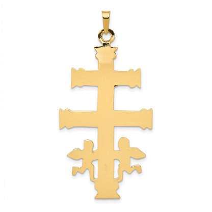 14K Bicolor-Gold Cara-Vaca-Kruzifix-Anhänger