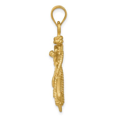 14K Gelbgold Seemannskreuz-Anhänger