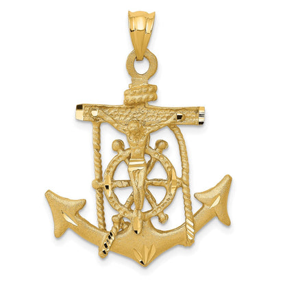 14K Gelbgold Seemannskreuz-Anhänger