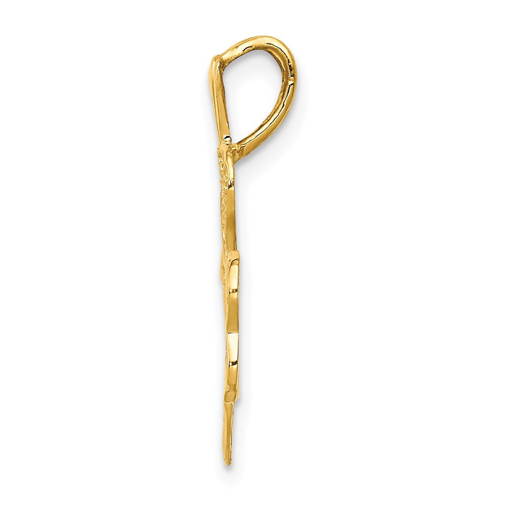 14K Gelbgold Filigran Kleeblatt Charm