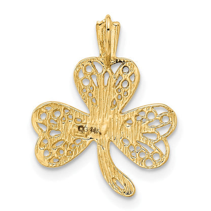 14K Gelbgold Filigran Kleeblatt Charm